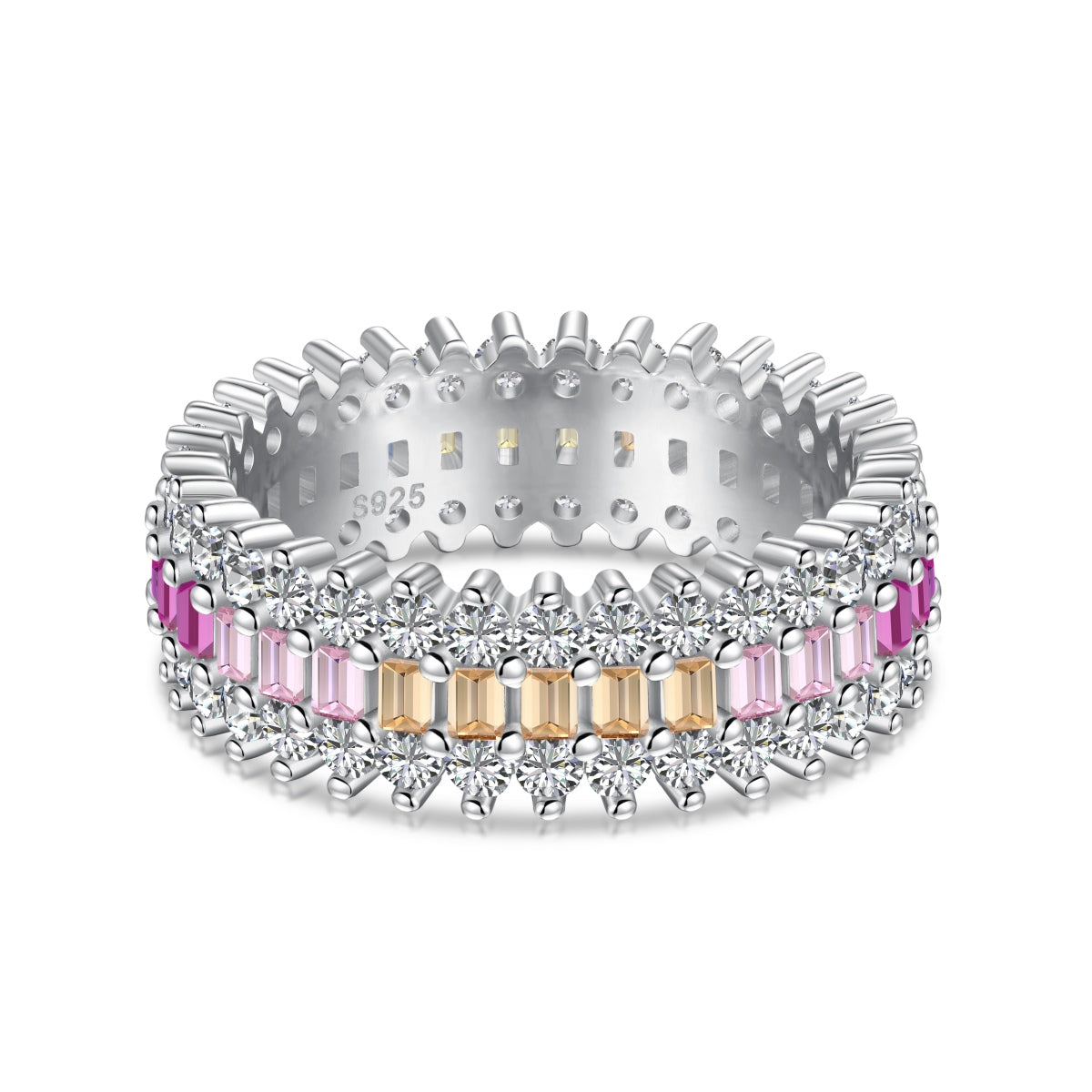 [Haelin Jewelry]Ornate Colorful Radiant Cut Daily Ring