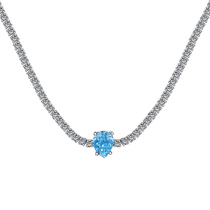 [Haelin Jewelry]1.0 carat Unique Pear Cut Tennis Necklace
