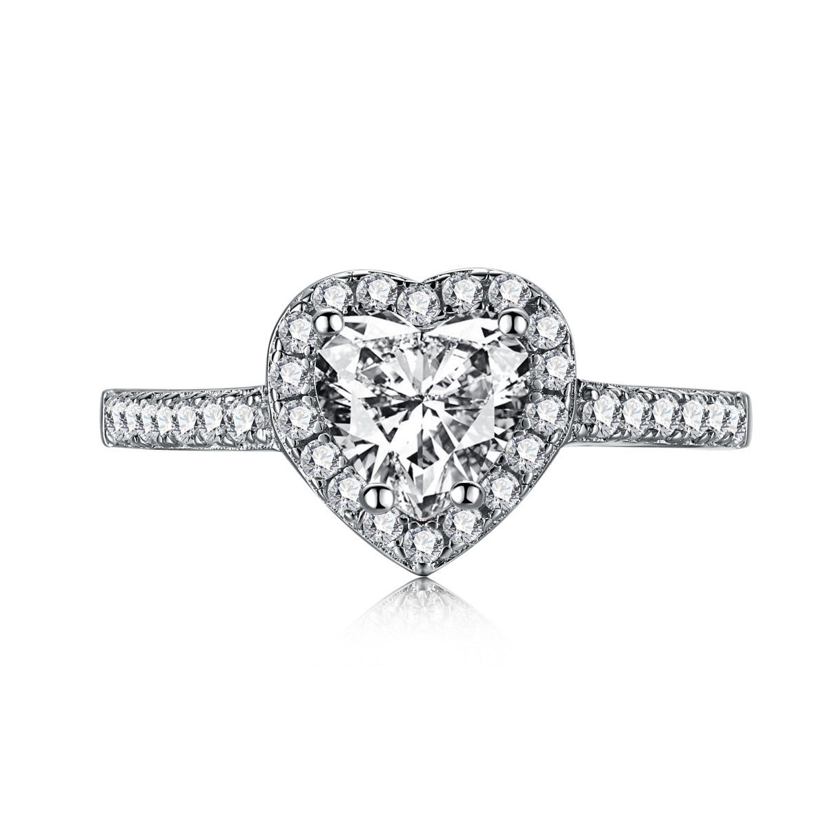 [Haelin Jewelry]Eternity Splashy Romantic Heart Shape Lover Ring