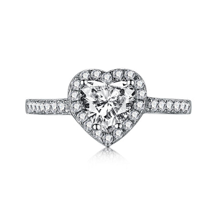 [Haelin Jewelry]Eternity Splashy Romantic Heart Shape Lover Ring