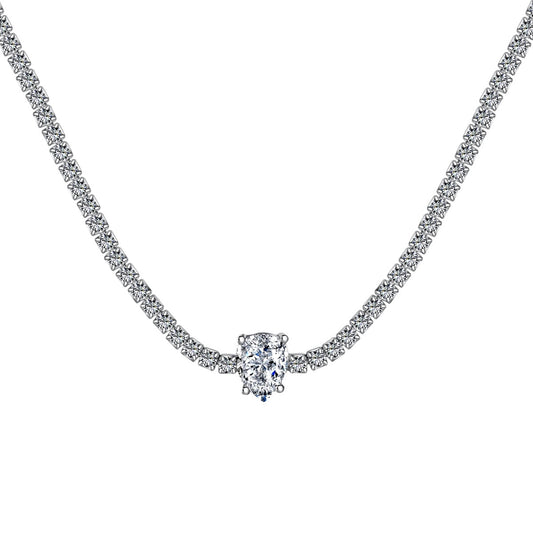 [Haelin Jewelry]1.0 carat Unique Pear Cut Tennis Necklace