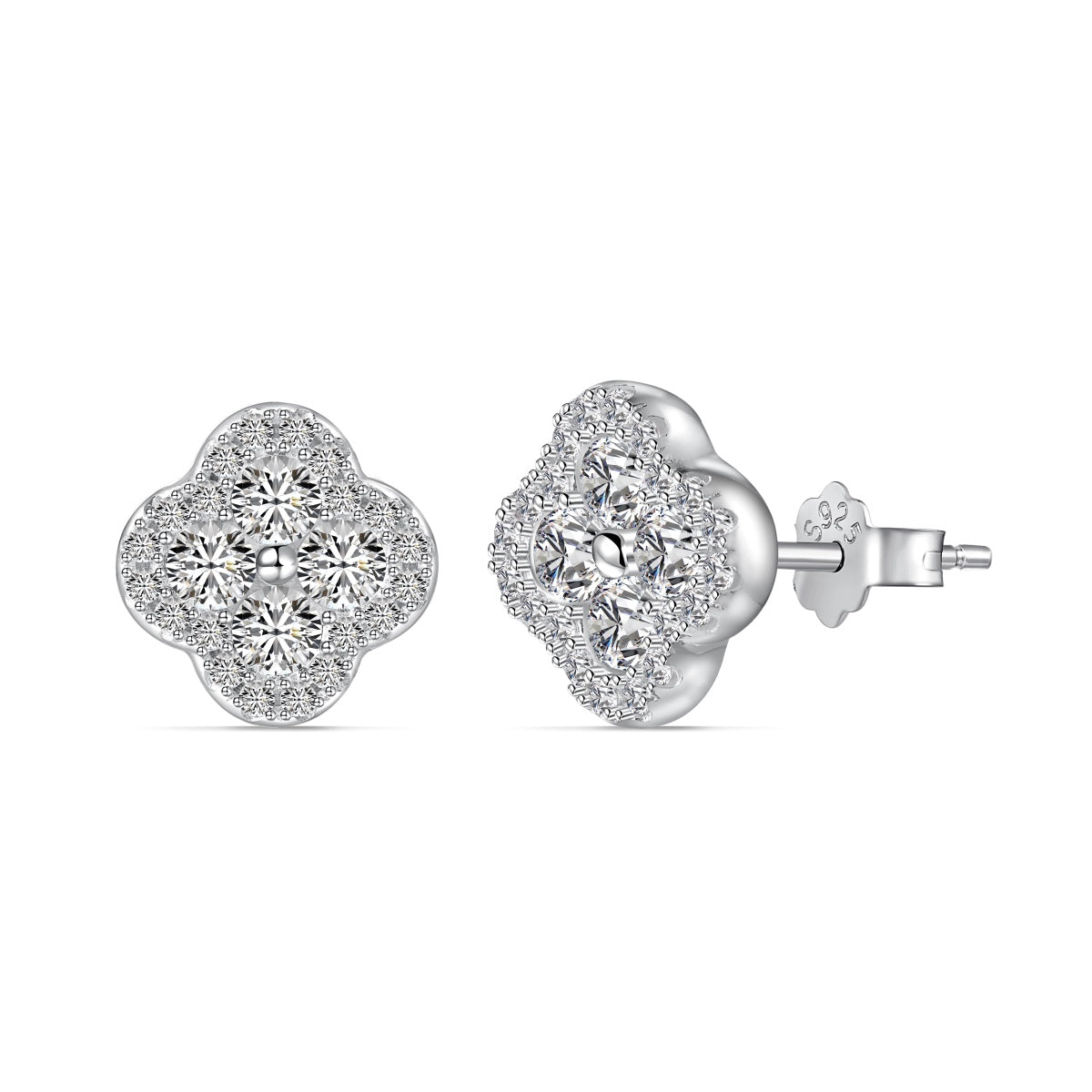 [Haelin Jewelry]Four-Leaf Clover Flower Shaped Earrings