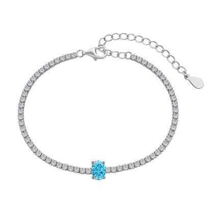 [Haelin Jewelry]0.75 Carat Exquisite Oval Cut Daily Bracelet