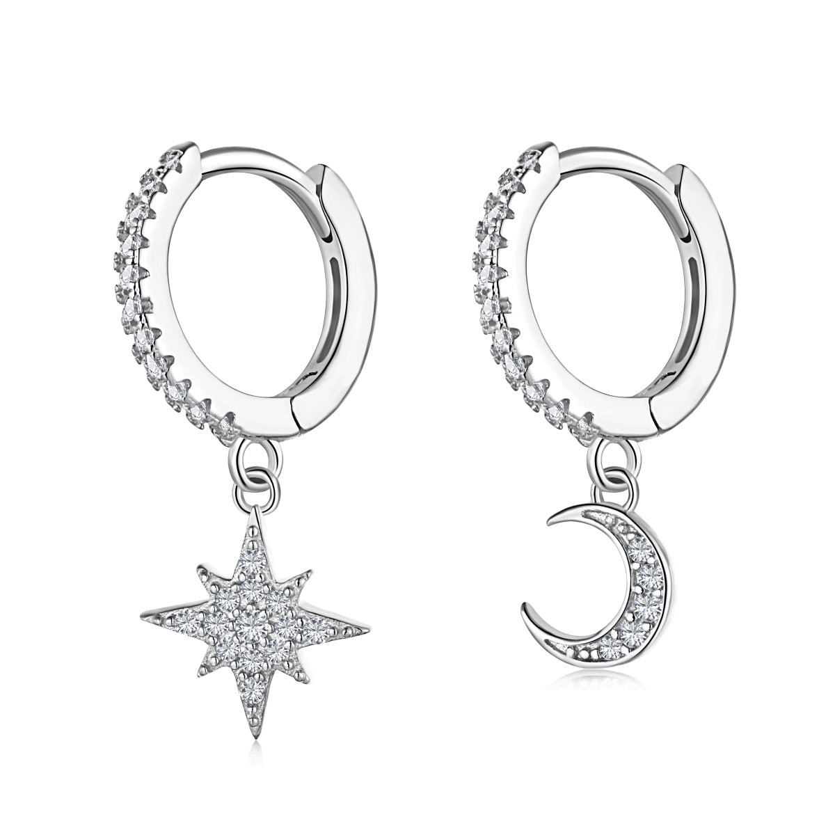 [Haelin Jewelry]Star and Moon Asymmetric Earrings