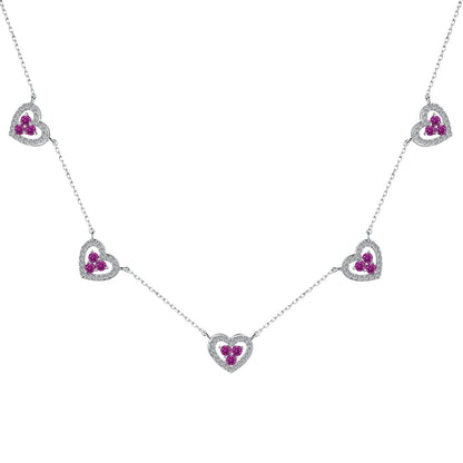 [Haelin Jewelry]Sparkling Five Heart Necklace