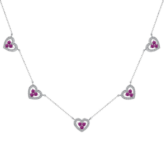 [Haelin Jewelry]Sparkling Five Heart Necklace