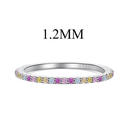 [Haelin Jewelry]Ornate Colorful Round Cut Tennis Ring