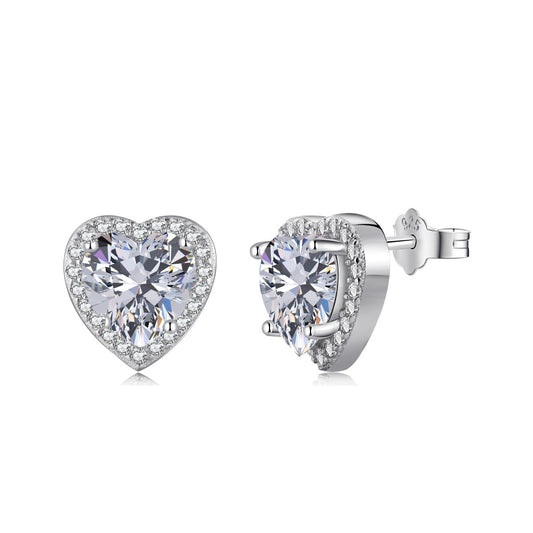 [Haelin Jewelry]Sparkling Heart Shape Lover Earrings