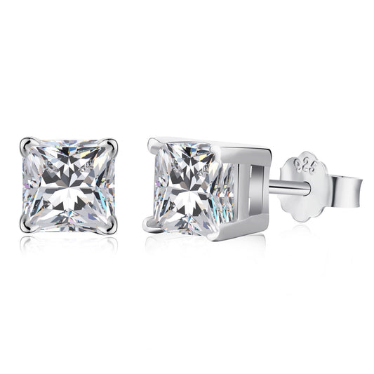 [Haelin Jewelry]1.0 Carat Radiant Princess Cut Wedding Earrings