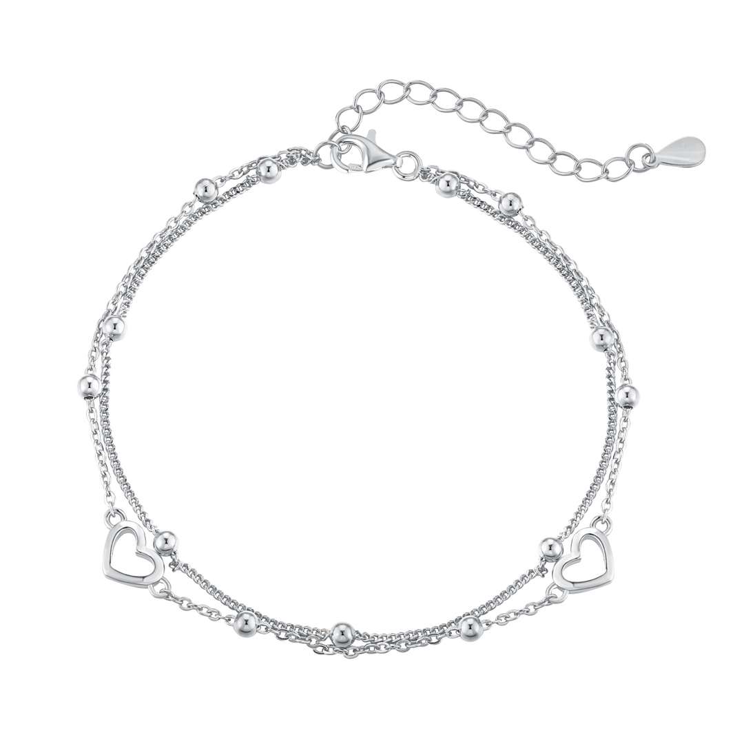 [Haelin Jewelry]Dainty Double Layer Love Heart Bracelet