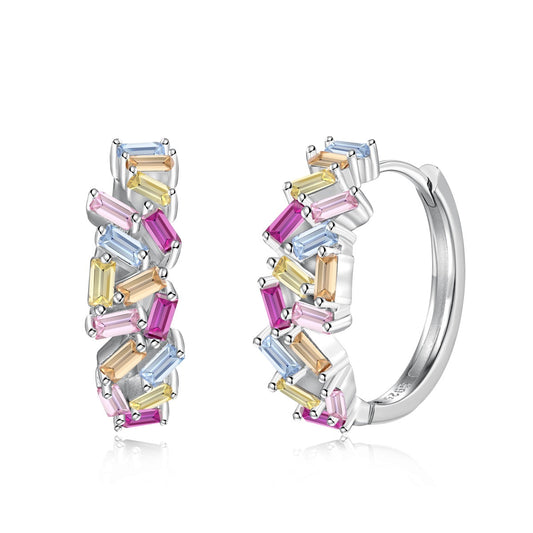 [Haelin Jewelry]Dazzling Colorful Emerald Cut Daily Earrings