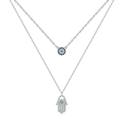 [Haelin Jewelry]Demon Eye Hamsa Palm Necklace