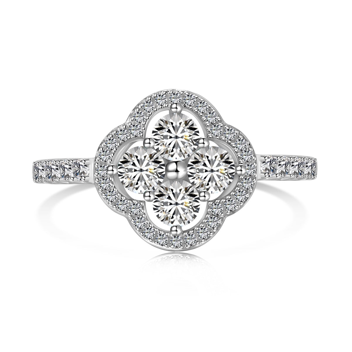 [Haelin Jewelry]Four Leaf Clover Flower Design Ring