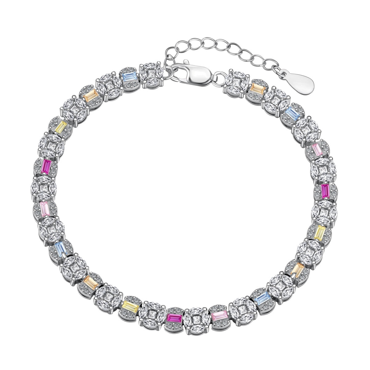 [Haelin Jewelry]Dazzling Radiant Multi Cut Daily Bracelet