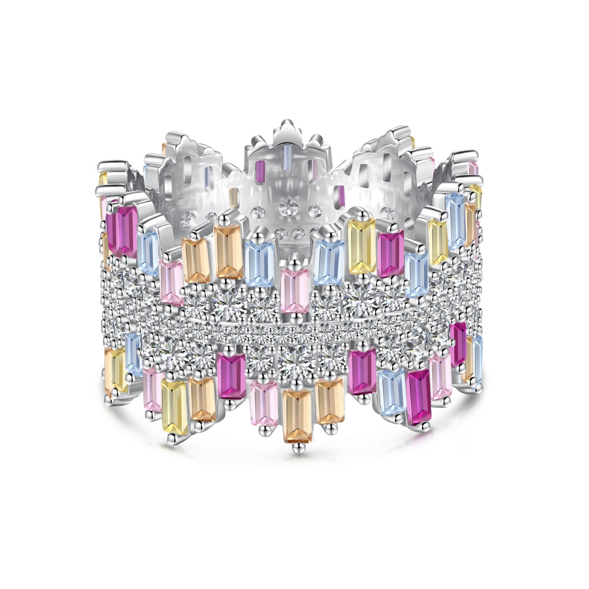 [Haelin Jewelry]Luxurious Colorful Radiant Cut Daily Ring