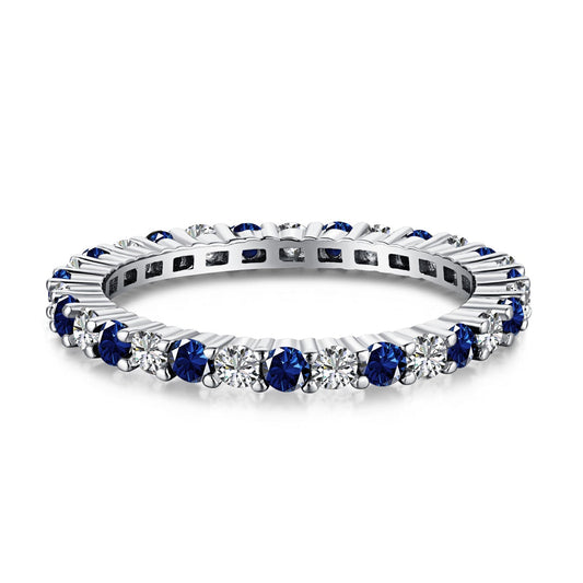 [Haelin Jewelry]Exquisite Colorful Round Cut Tennis Ring