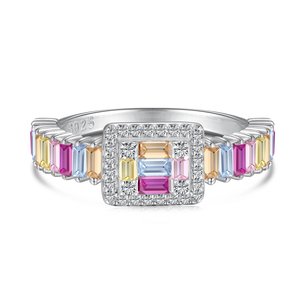 [Haelin Jewelry]Exquisite Colorful Radiant Cut Party Ring