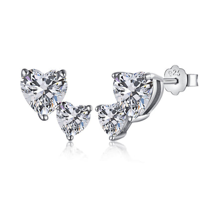 [Haelin Jewelry]Double Heart-Shape Classic Princess Style Earrings