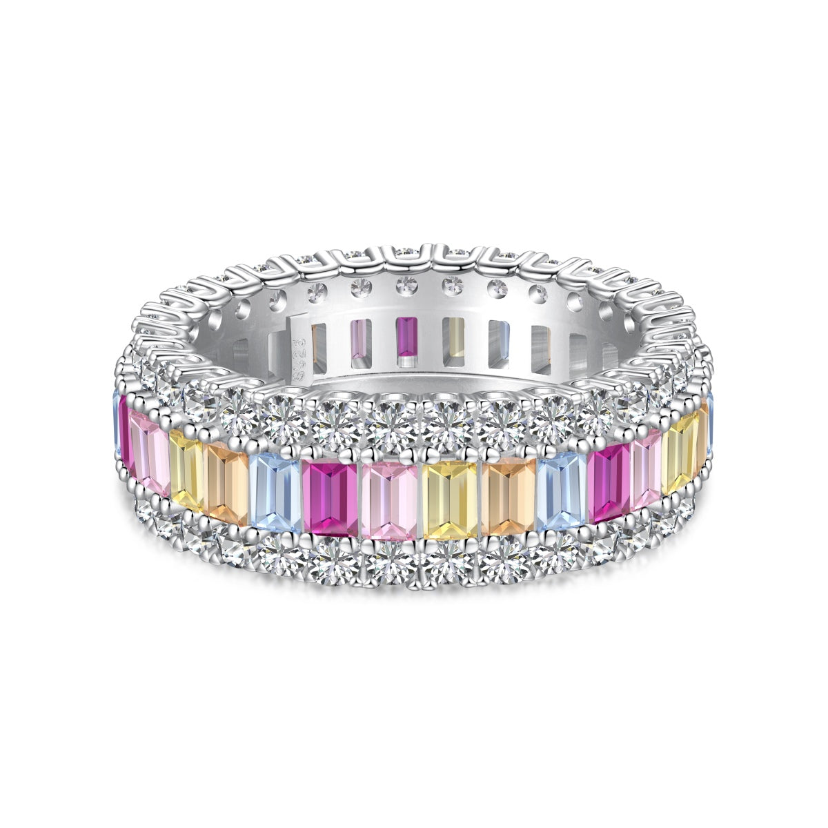[Haelin Jewelry]Dainty Colorful Radiant Cut Daily Ring