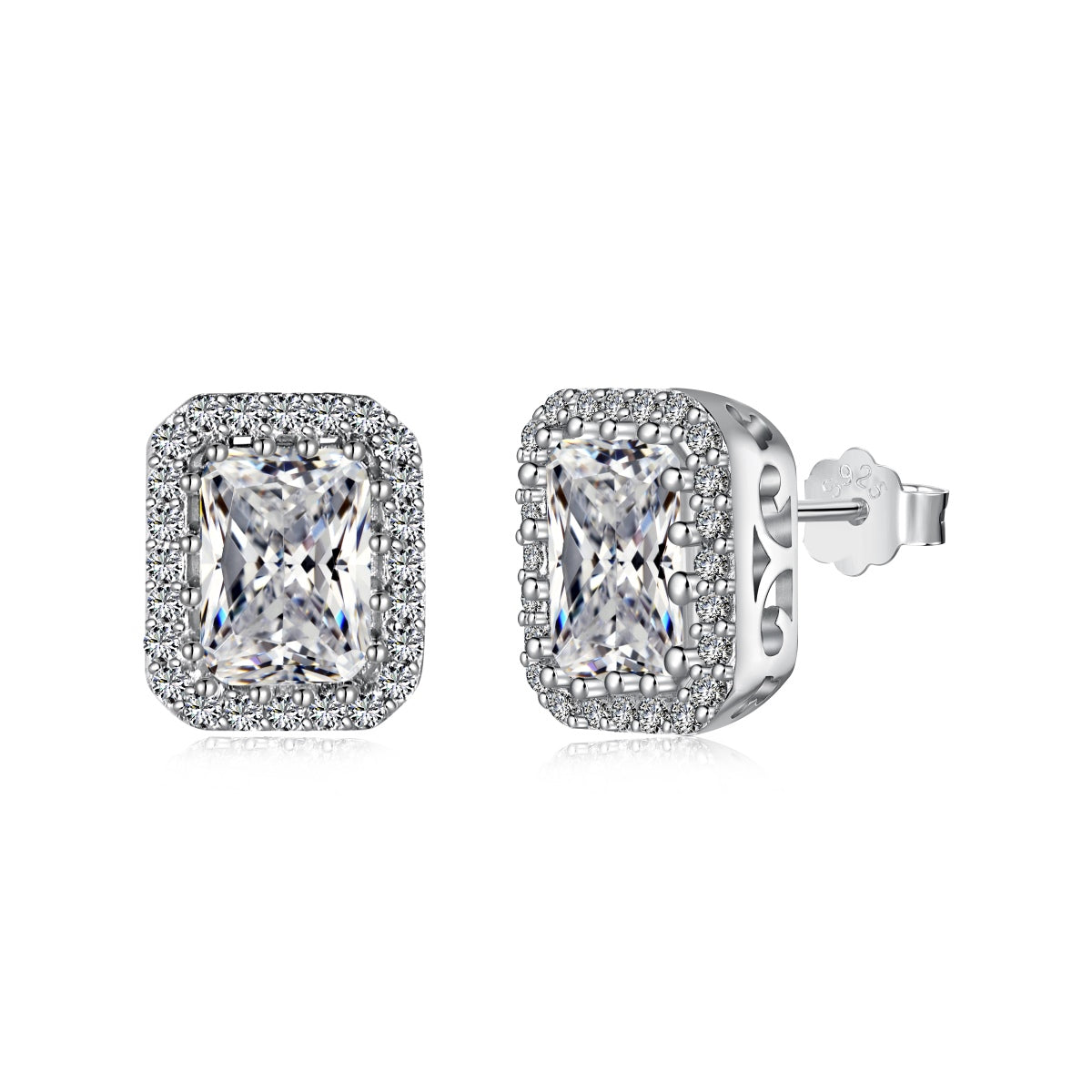 [Haelin Jewelry]1.0 Carat Luxurious Dainty Emerald Cut Daily Earrings