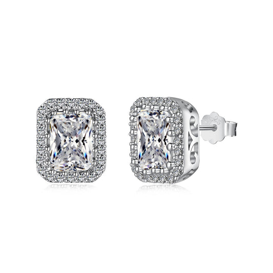 [Haelin Jewelry]1.0 Carat Luxurious Dainty Emerald Cut Daily Earrings