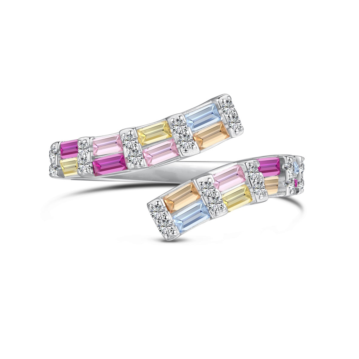 [Haelin Jewelry]Charming Colorful Radiant Cut Adjustable Daily Ring