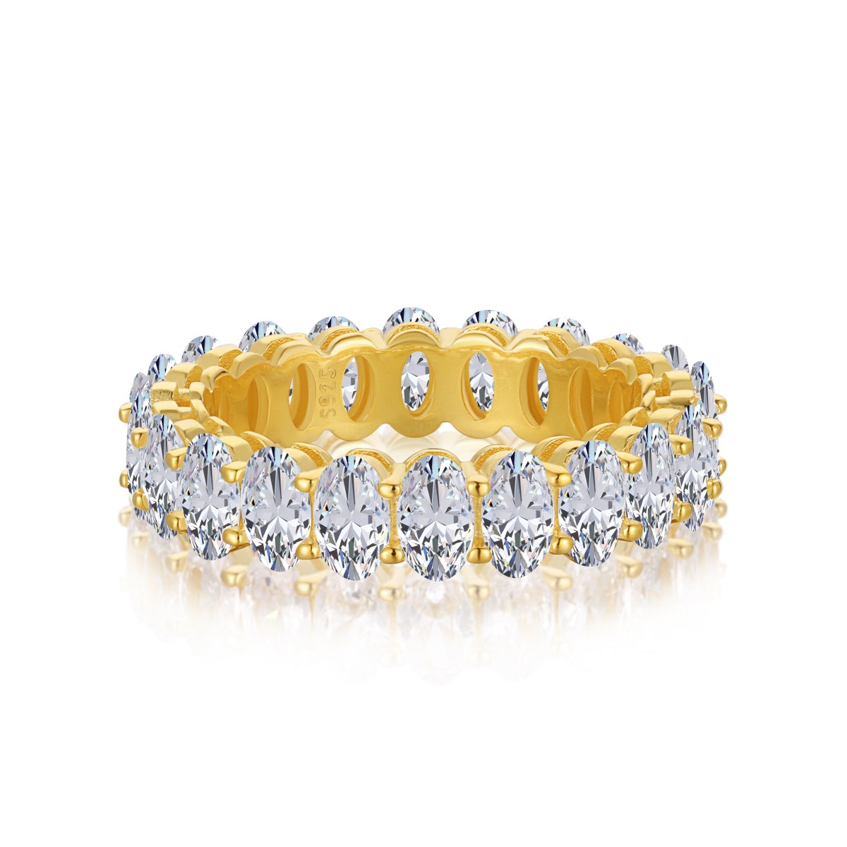 [Haelin Jewelry]Ornate Oval Cut Tennis Ring