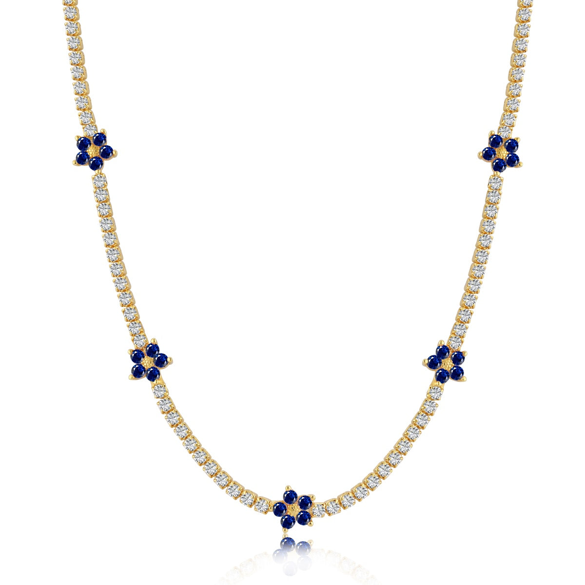 [Haelin Jewelry]Luxurious Colorful Flower Tennis Necklace