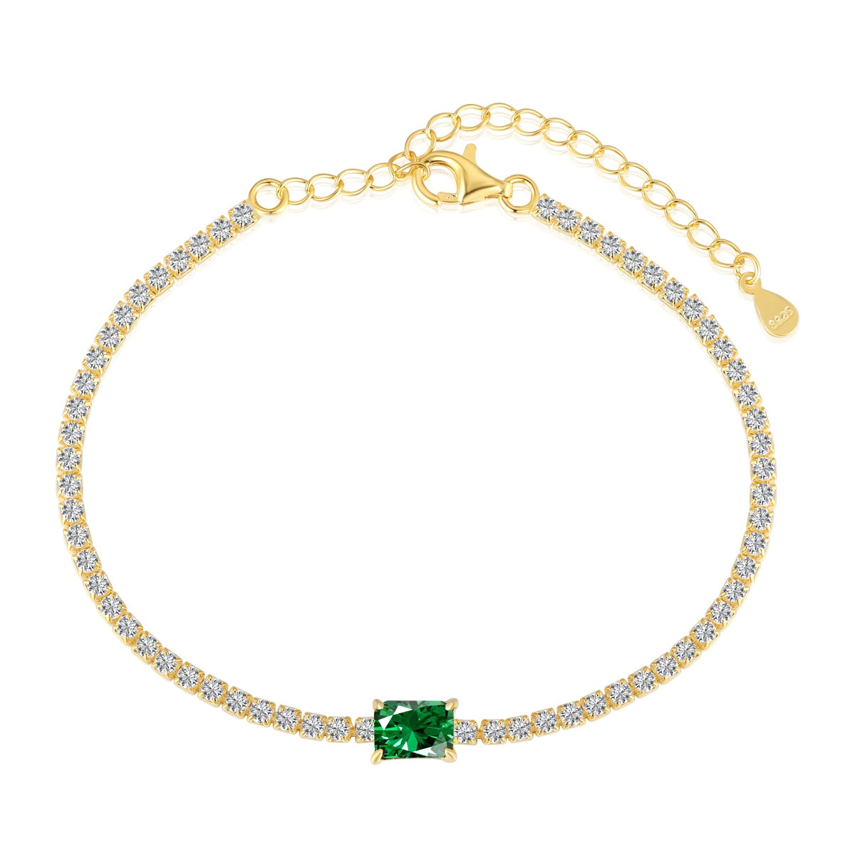 [Haelin Jewelry]1.0 Carat Unique Emerald Cut Banquet Bracelet