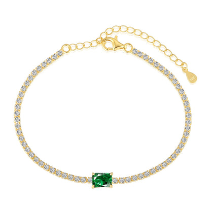 [Haelin Jewelry]1.0 Carat Unique Emerald Cut Banquet Bracelet