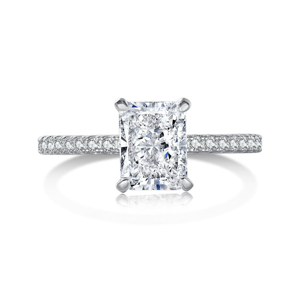[Haelin Jewelry]2.0 Carat Dazzling Sparkling Radiant Cut Party Ring