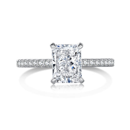 [Haelin Jewelry]2.0 Carat Dazzling Sparkling Radiant Cut Party Ring