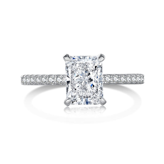 [Haelin Jewelry]2.0 Carat Dazzling Sparkling Radiant Cut Party Ring