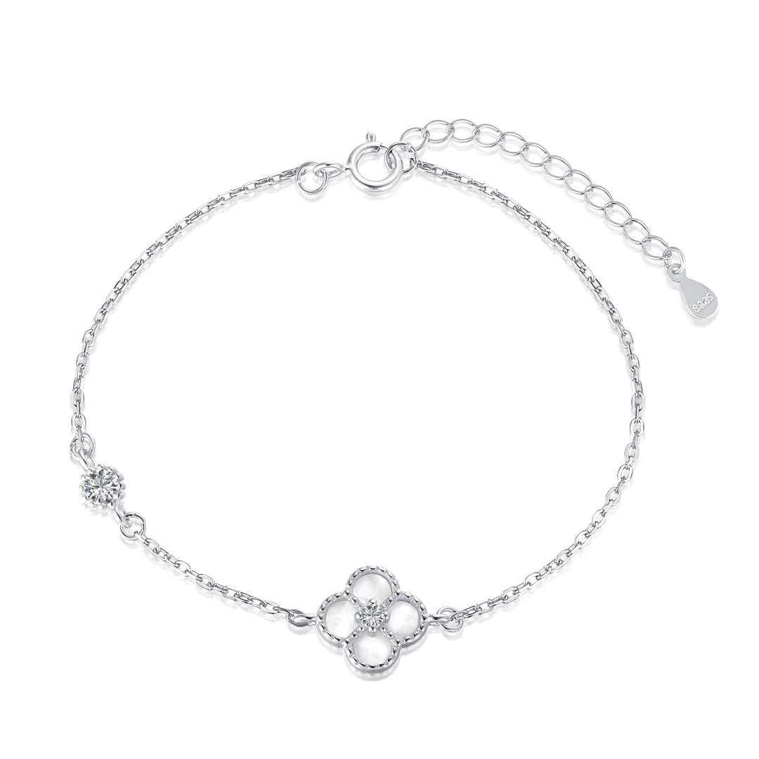 [Haelin Jewelry]Delicate Four Leaf Clover Bracelet