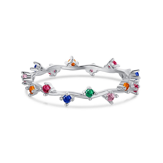 [Haelin Jewelry]Radiant Colorful Round Cut Daily Ring