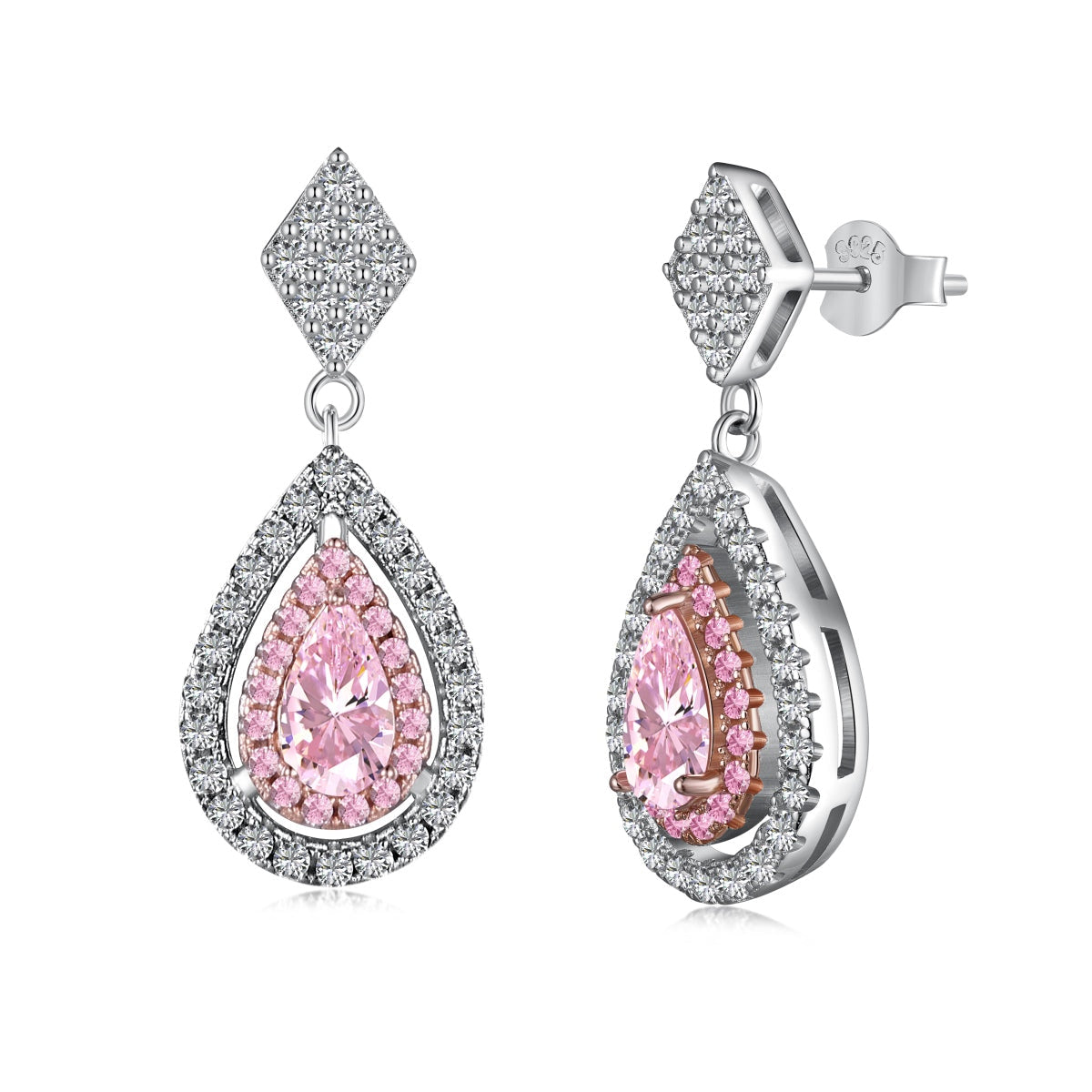 [Haelin Jewelry]Ornate Delicate Water Drop Shape Banquet Earrings