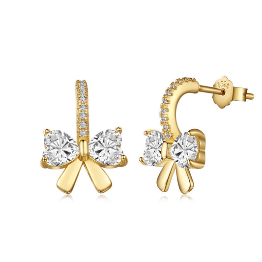 [Haelin Jewelry]Exquisite Earrings With Heart-Shaped Bow Design