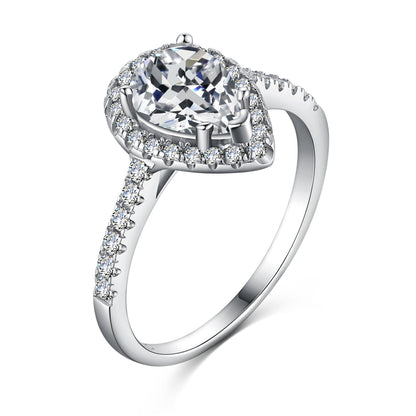 [Haelin Jewelry]1.0 Carat Luxurious Resplendent Water Drop Shape Wedding Ring