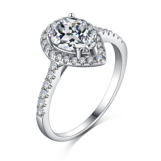 [Haelin Jewelry]1.0 Carat Luxurious Resplendent Water Drop Shape Wedding Ring