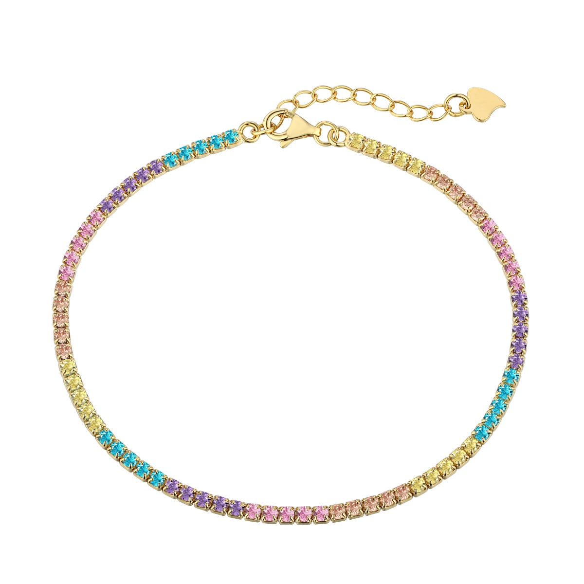 [Haelin Jewelry]Dazzling Colorful Round Cut Daily Bracelet
