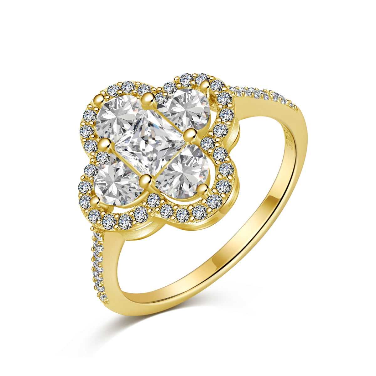 [Haelin Jewelry]Luxurious Eternity Flower Shape Banquet Ring