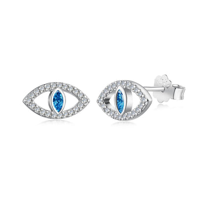 [Haelin Jewelry]Blue Devil Eyes Hollow Stud Earrings