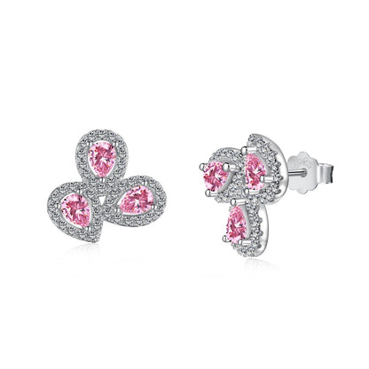 [Haelin Jewelry]Ornate Flower Shape Pear Cut Lover Earrings