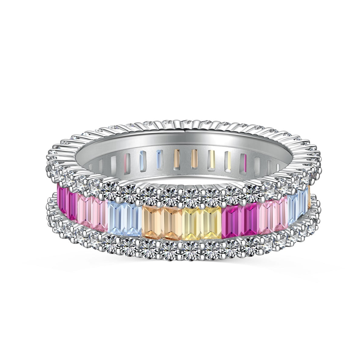 [Haelin Jewelry]Dainty Kaleidoscopic Emerald Cut Daily Ring