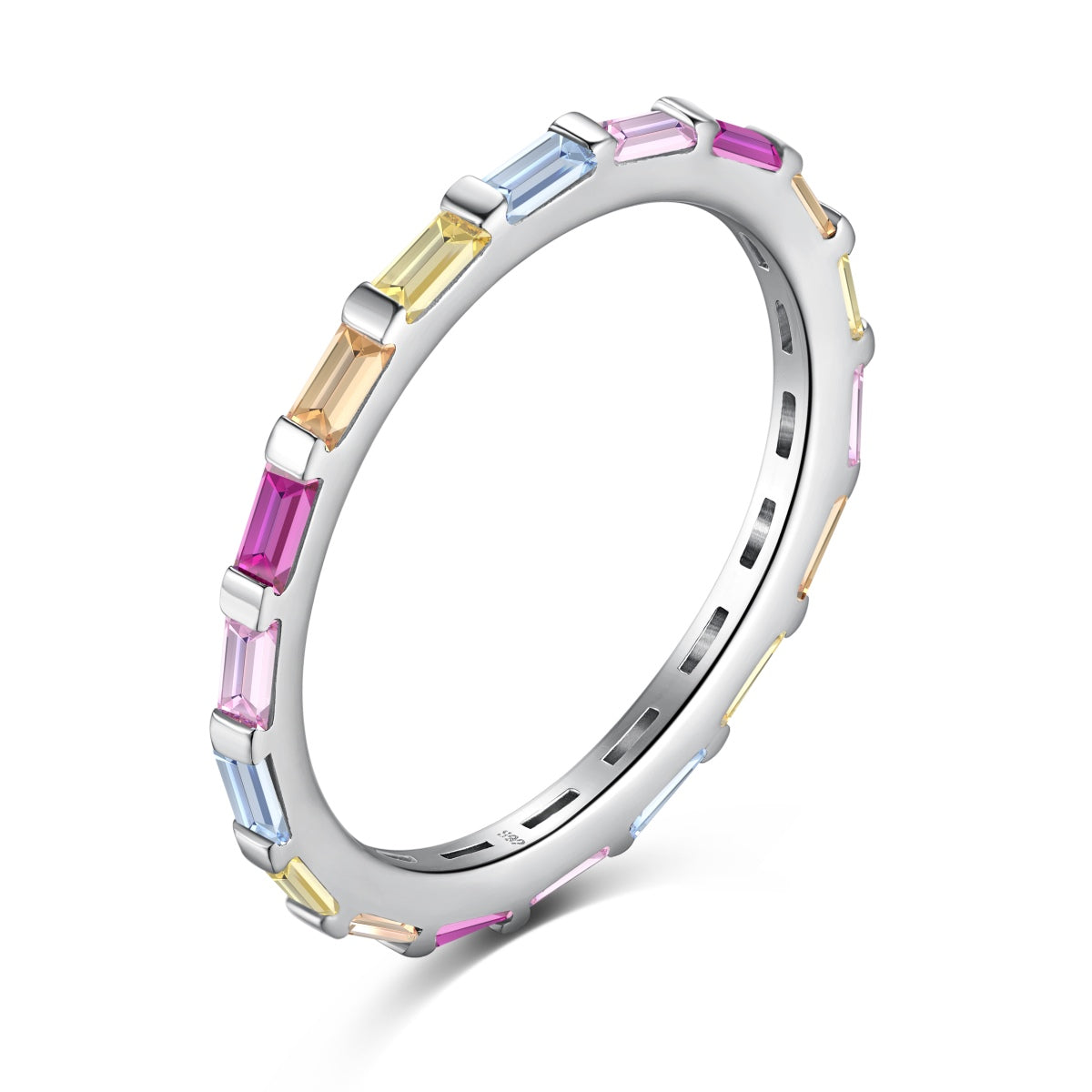 [Haelin Jewelry]Exquisite Multicolored Emerald Cut Daily Ring