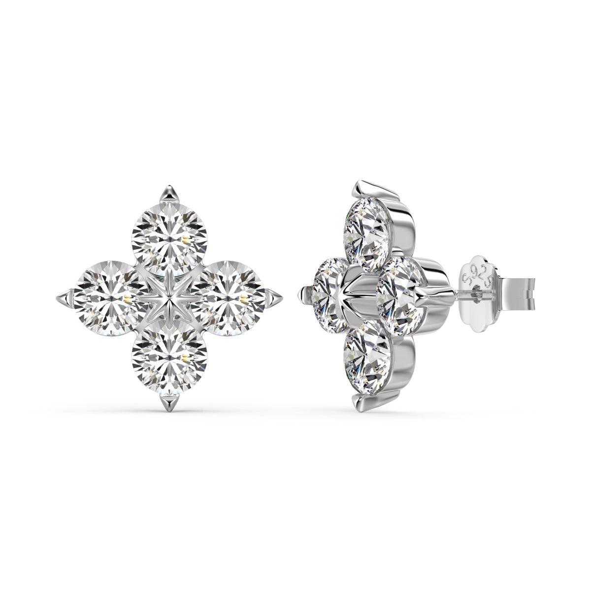 [Haelin Jewelry]Four-Leaf Clover Eight-Pointed Star Earrings