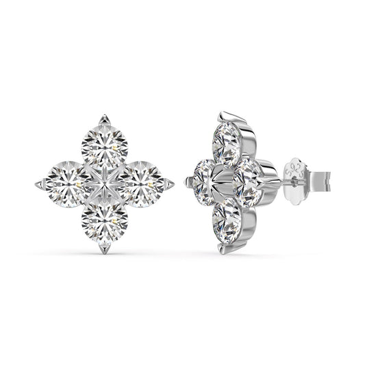 [Haelin Jewelry]Four-Leaf Clover Eight-Pointed Star Earrings