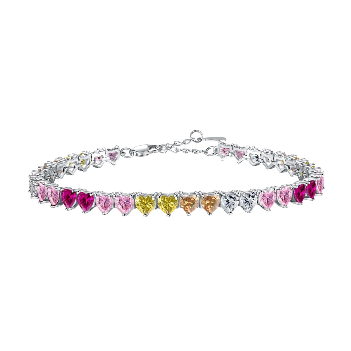 [Haelin Jewelry]Luxurious Colorful Romantic Heart Shape Lover Bracelet