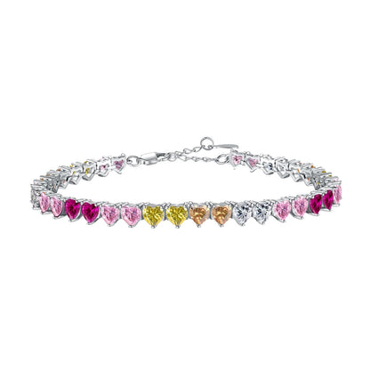 [Haelin Jewelry]Luxurious Colorful Romantic Heart Shape Lover Bracelet