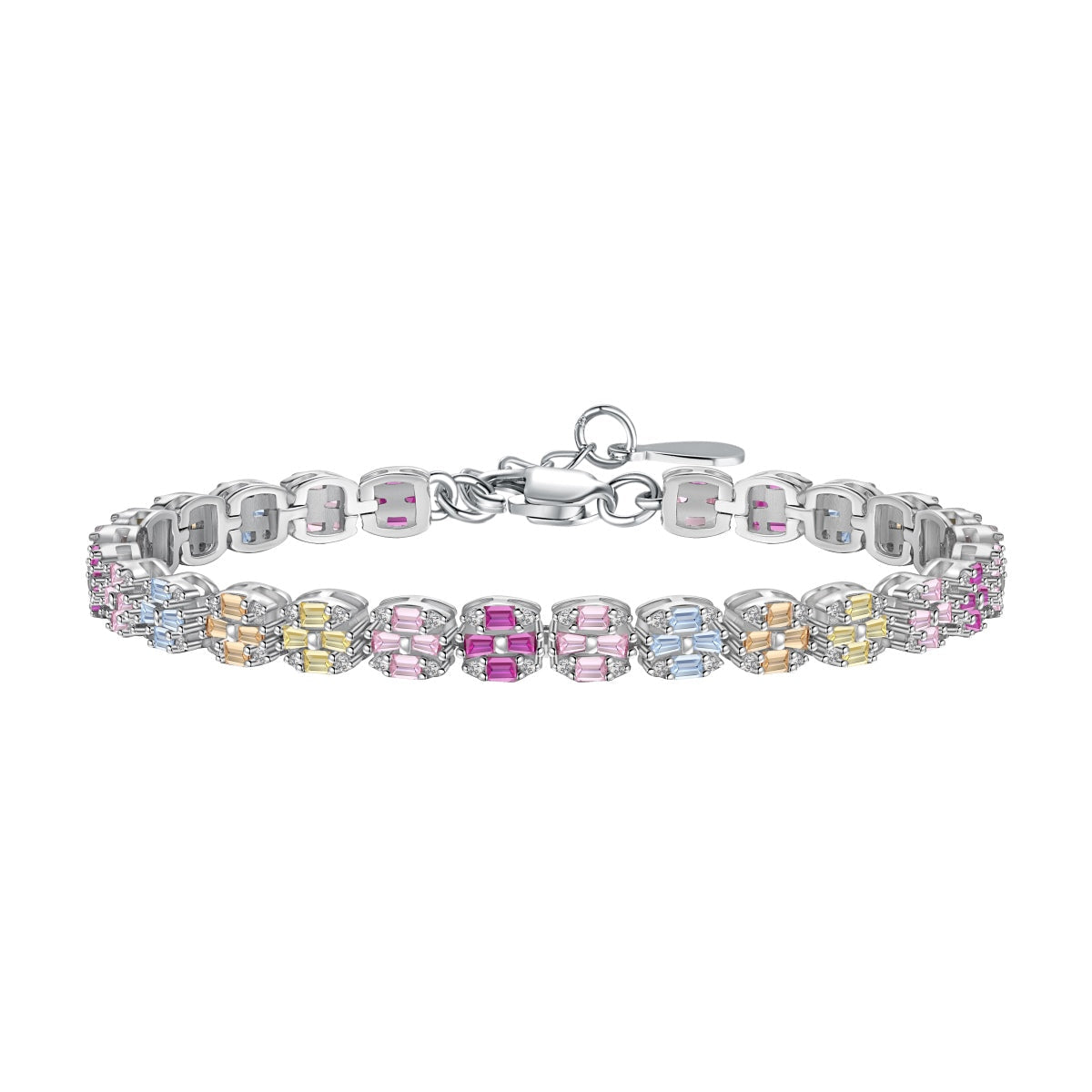 [Haelin Jewelry]Delicate Colorful Emerald Cut Daily Bracelet